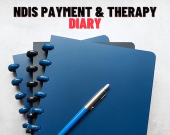 Pago de facturas de NDIS, diario de terapia, enfermedad crónica, gestión de la salud, registro de salud, diario de terapia, NDIS autogestionado, cuaderno A5