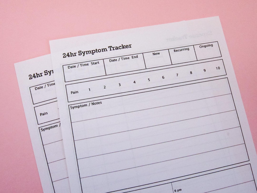 Week 24hr Hobonichi Weeks 24hr Symptom Tracker Printable Insert, Health Tracker ...