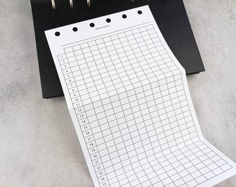 Pocket fold out yearly habit tracker in a Z fold, undated monthly | Pocket insert | Digital Download