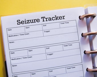 Seizure Tracker in Happy Planner Mini size insert for epilepsy management -  Health tracker, Medical tracker -  Instant Download
