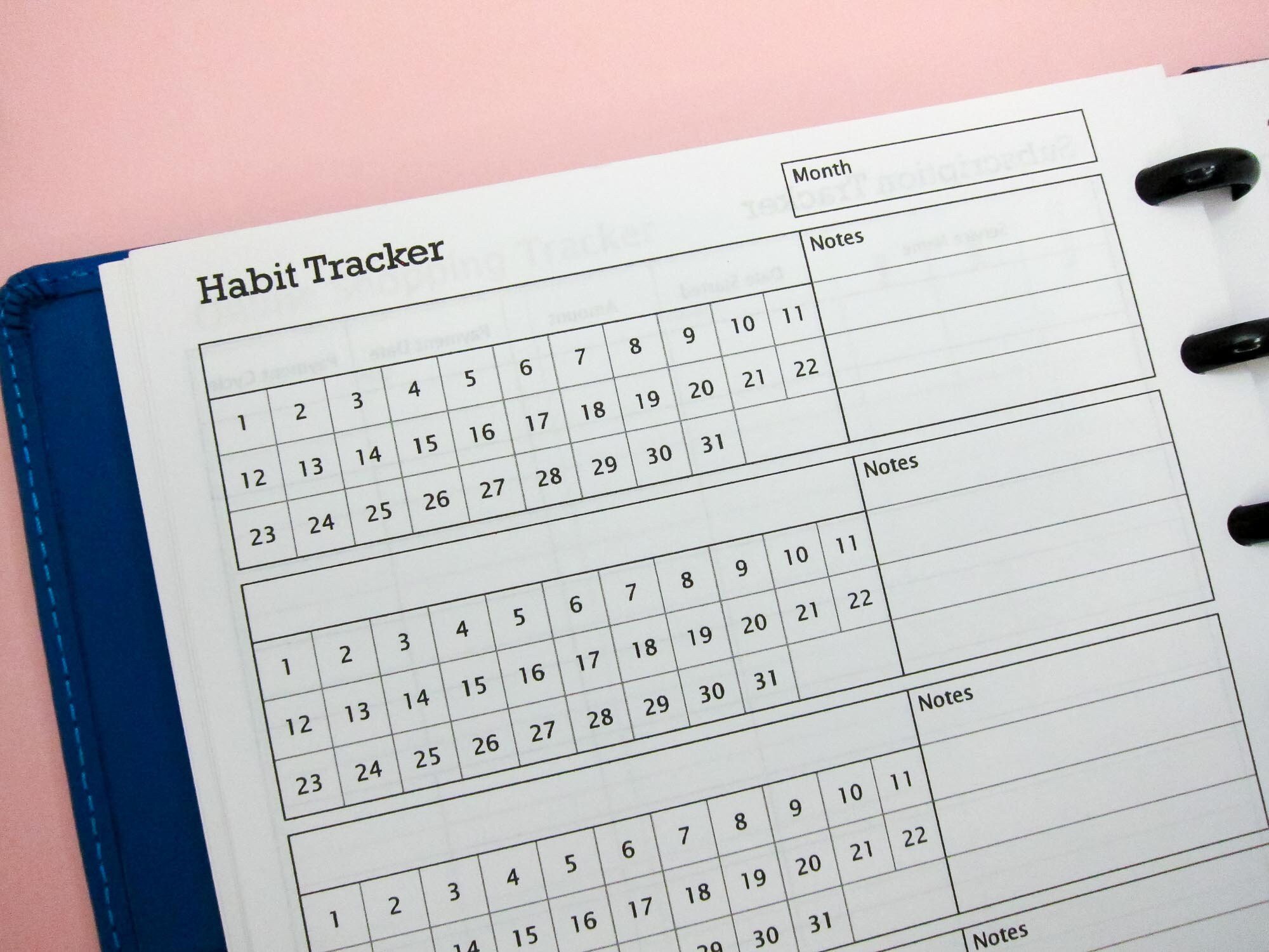 A5 Habit Tracker Printable Insert • Perfect for Keeping Track of Your ...