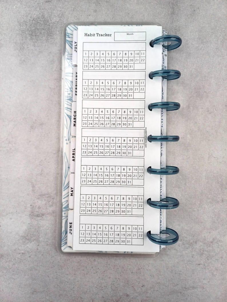Habit Tracker Printable Insert for Happy Planner Skinny Mini • Perfect ...