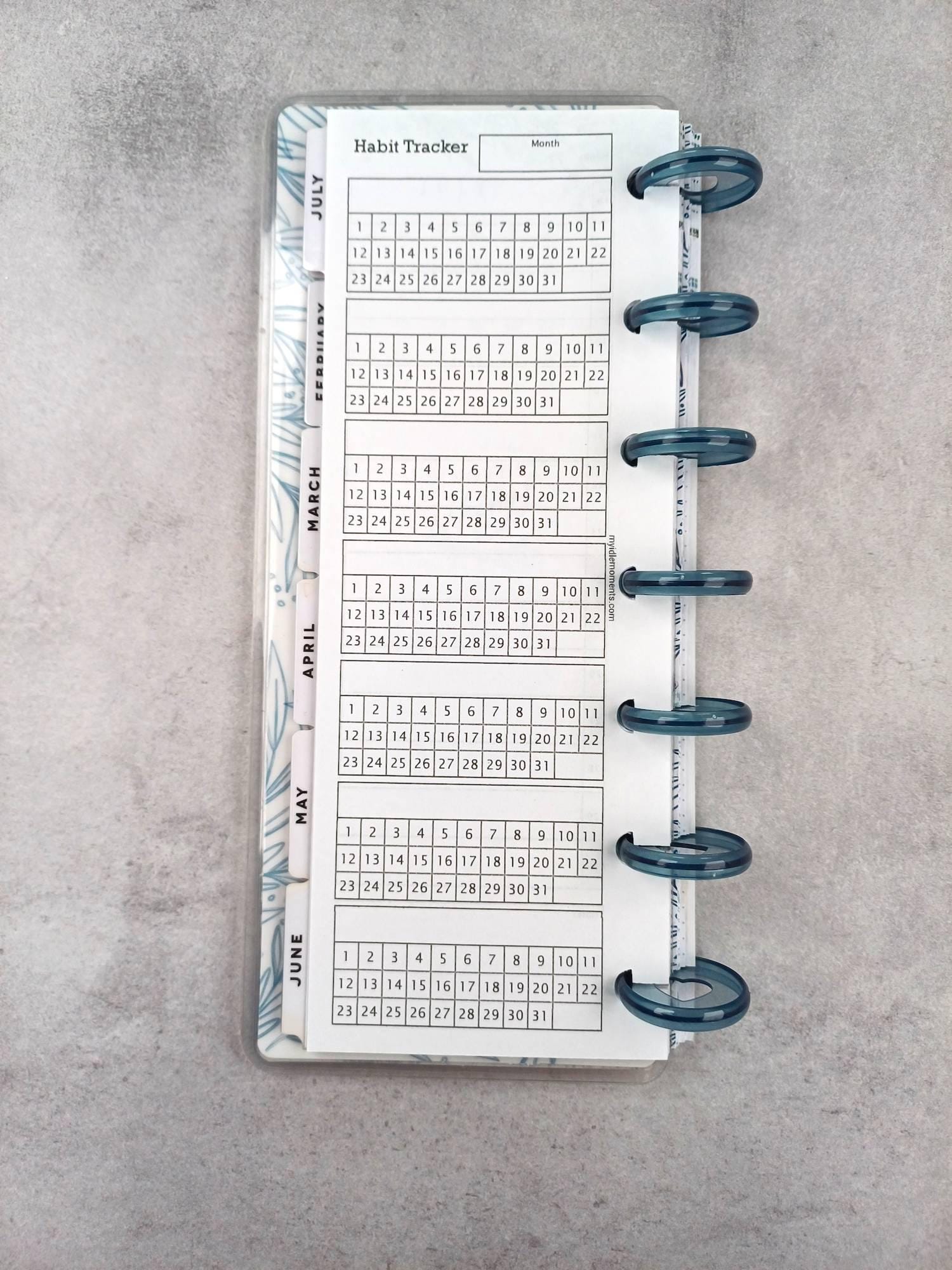 Habit Tracker Printable Insert for Happy Planner Skinny Mini • Perfect ...