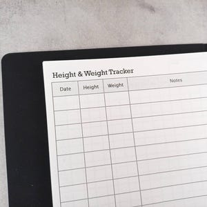 Child Size & Weight Tracker Einsatz, perfekt, um das Wachstum Ihres Kindes im Auge zu behalten.  A5, A4, Letter, Digitaler Download für Planer