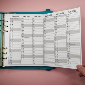 2024 Year at a Glance Fold Out Printable Calendar, Yearly Planner, Add Holidays or personal Events. Print on A4 or Letter to fit A5 Planner