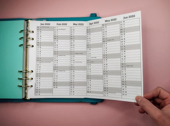 2024 Year at a Glance Foldout Planner Insert PRINTED 