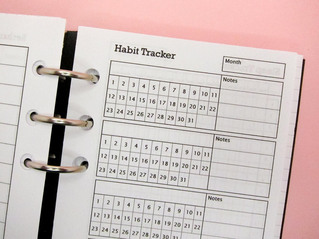 Personal Size Habit Tracker Printable Insert • Perfect for Keeping ...
