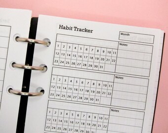 Personal size Habit Tracker Printable Insert • Perfect for keeping track of your monthly habits. Digital Download for paper planners