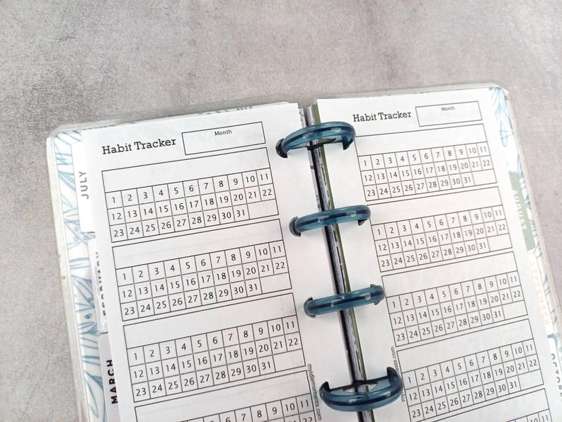 Habit Tracker Printable Insert for Happy Planner Skinny Mini • Perfect ...