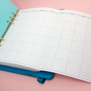 A5 size fold out undated monthly calendar - Sunday and Monday start included | A5 insert Digital Download