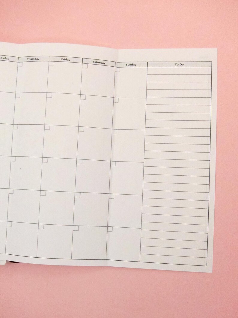Personal Size Fold Out Undated Monthly Calendar in a Z Fold Etsy UK