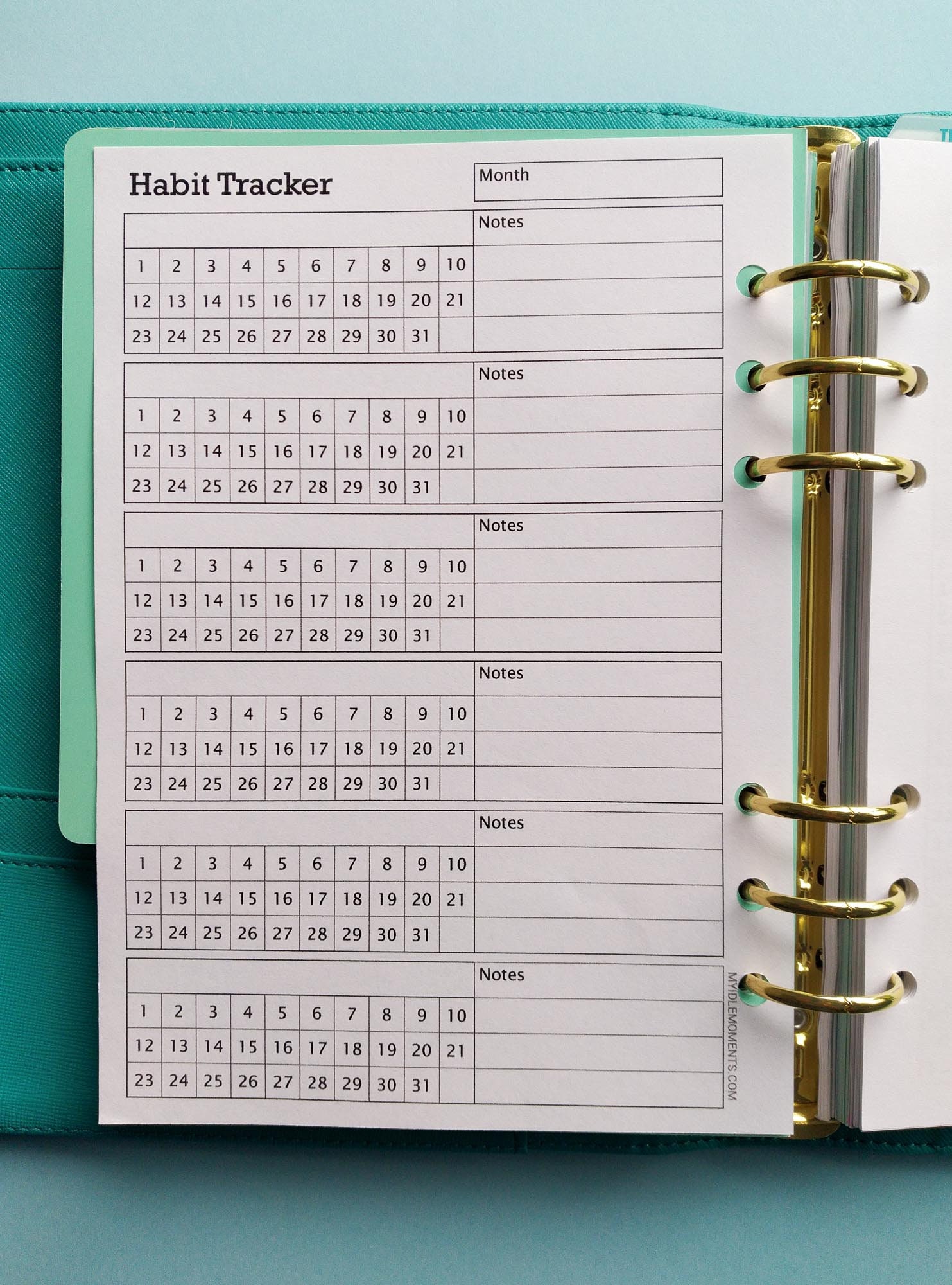 A5 Habit Tracker Printable Insert Perfect for keeping track | Etsy