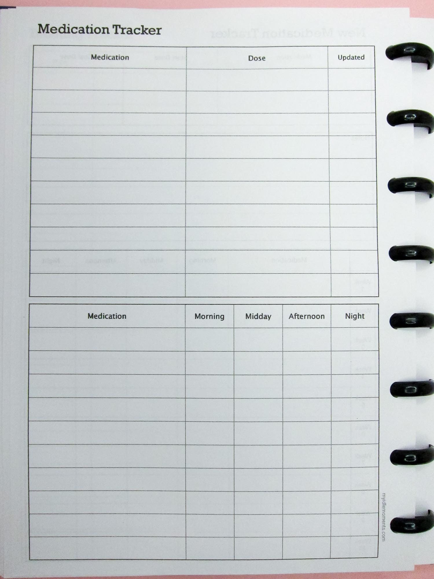 A5 Medication Tracker Planner Insert, Insert Printable, Health Tracker ...