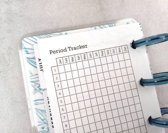 Period-Tracker, Monat / Jahr auf einer Seite, Menstruationszyklus-Tracker, Menarche, Happy Planner Skinny Mini Planer Insert, Instant Download