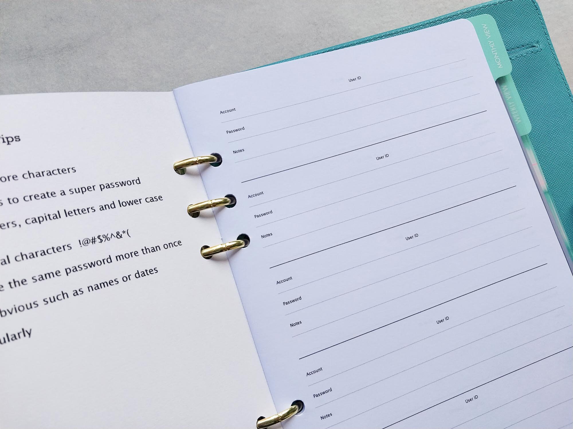 thumbnail image 2 of JUBTIC Password Book With A-Z Tabs - Spiral Bound Hardcover Password Keeper Logbook, 5.2x7.6", For Seniors & Internet Login Organization (Blue) 2 of 5