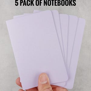 Lilac mini notebooks, 5 notebooks, 20 page pocket notebooks, bulk notebooks, Lilac cover, blank books, Journals - 14cm X 9cm, Handmade gift