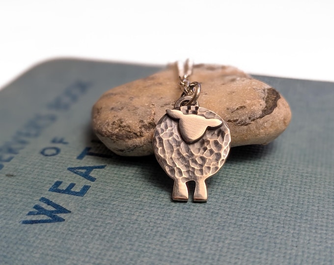 Featured listing image: silver sheep pendant necklace