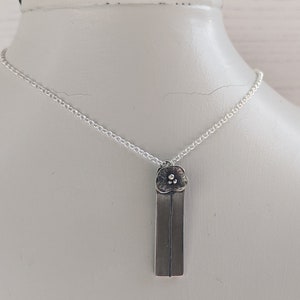 tall poppy flower silver necklace pendant image 2