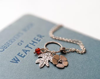 silver hawthorn blossom pendant necklace