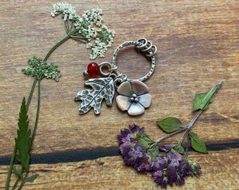 silver hawthorn blossom pendant necklace
