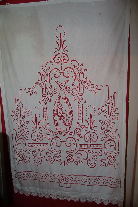 Bed Curtains Bed Hanging Lace Panels Lace Curtains Cherubs Etsy