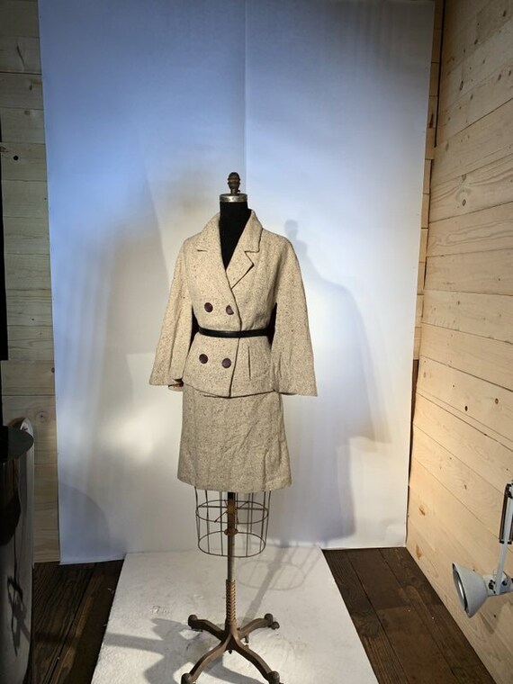 1960s Wool Tweed Cape Suit, 1960s Suit, Womens Twe