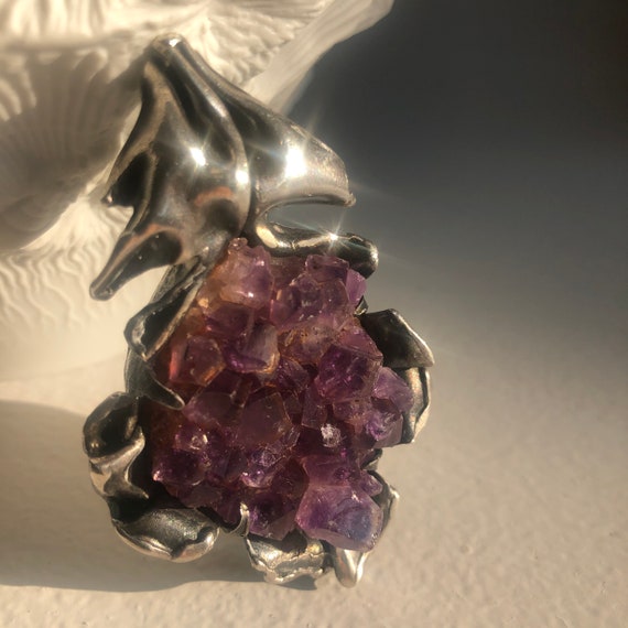 Modernist pendant Finland Amethyst