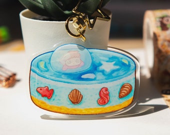 Ponyo Cheesecake Underwater Anime Food Charm / 2.5 inch / Cute Kawaii Gifts / Epoxy Acrylic Keychain