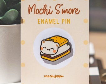 Mochi Smore Emaille Pin / Leuke Grappige Harde Emaille Revers Pin / Kawaii Pins & Accessoires