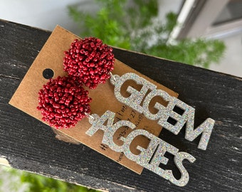 Texas A&M earrings! Perfect for rush!!