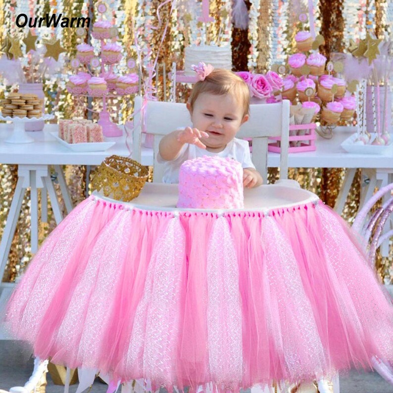 Ourwarm Tutu Tulle Table Skirts High Chair Decor Baby Shower Etsy