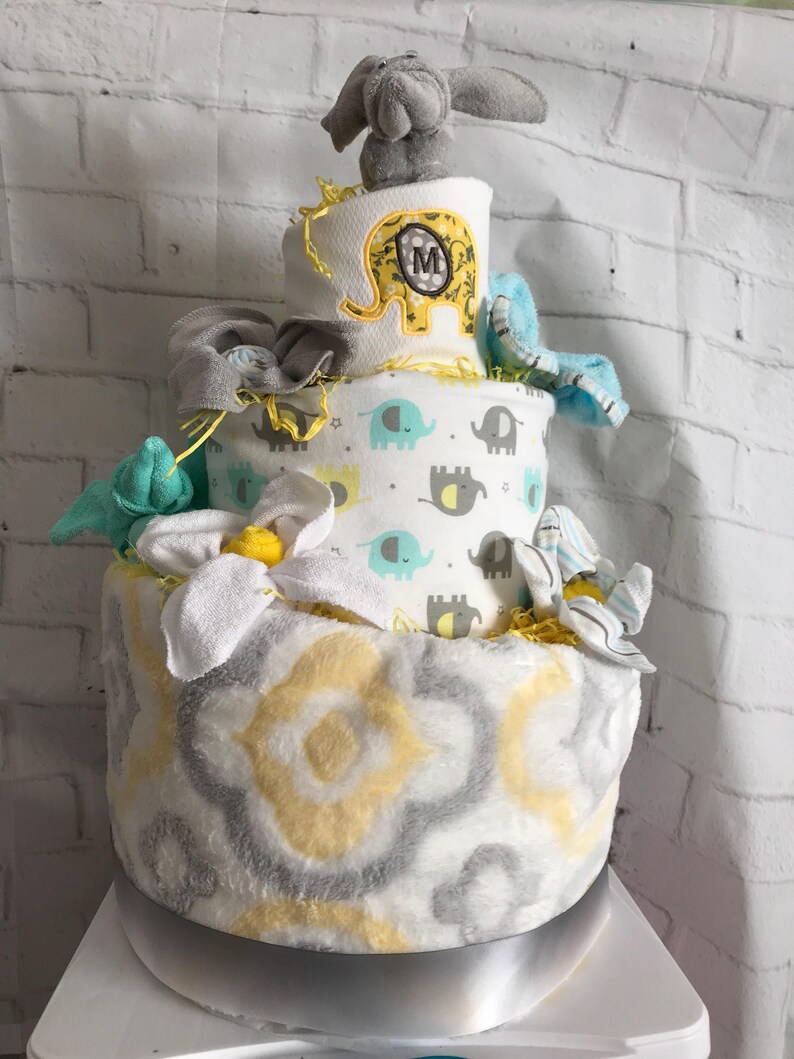 Elephant Diaper Cake Yellow Elephant Diaper Cake Yellow and Etsy