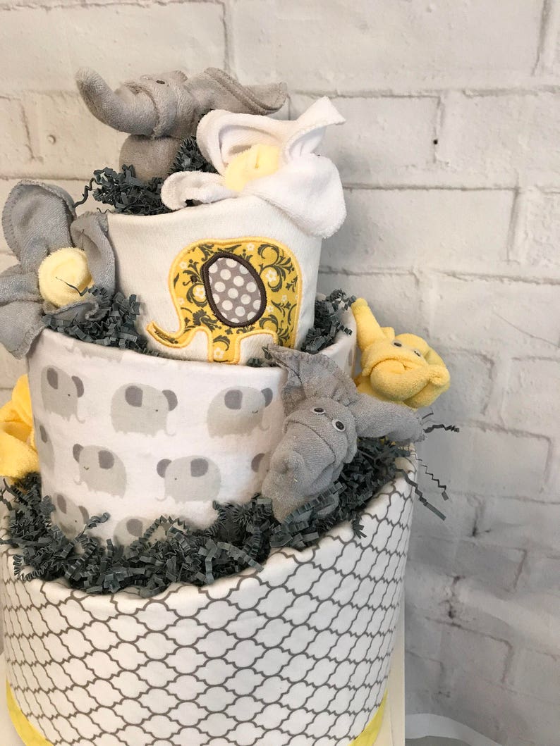 Elephant Diaper Cake Yellow Elephant Diaper Cake Yellow and Etsy