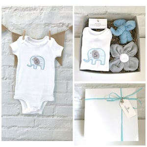 Unique baby gift, Monogrammed baby gift, Personalized baby gift, Elephant baby gift, Baby gift basket, Baby boy gift, Elephant baby shower