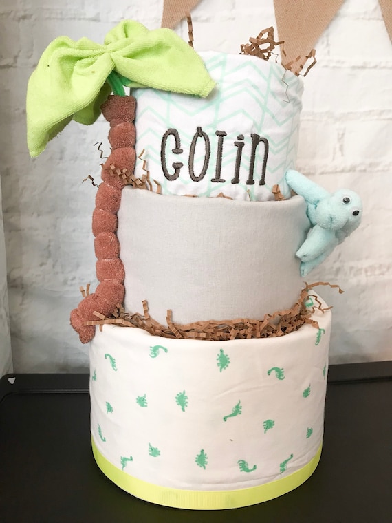 dinosaur diaper cake
