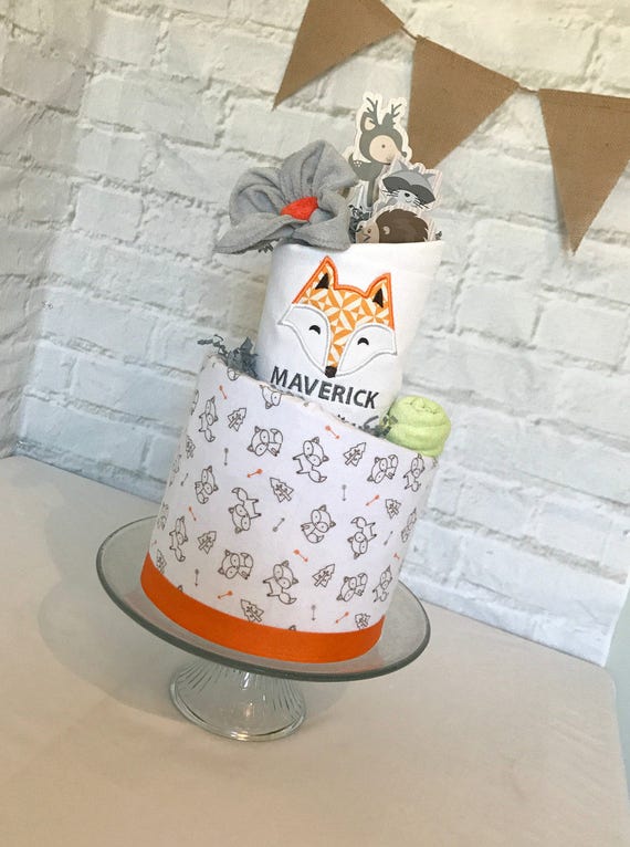 Woodland Baby Shower Decorations Woodland Diaper Cake Fox Etsy