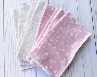 pink and gray baby shower, pink and gray burp cloth, girl burp cloth, baby shower gift, girl baby shower gift, baby washcloths, pink nursery