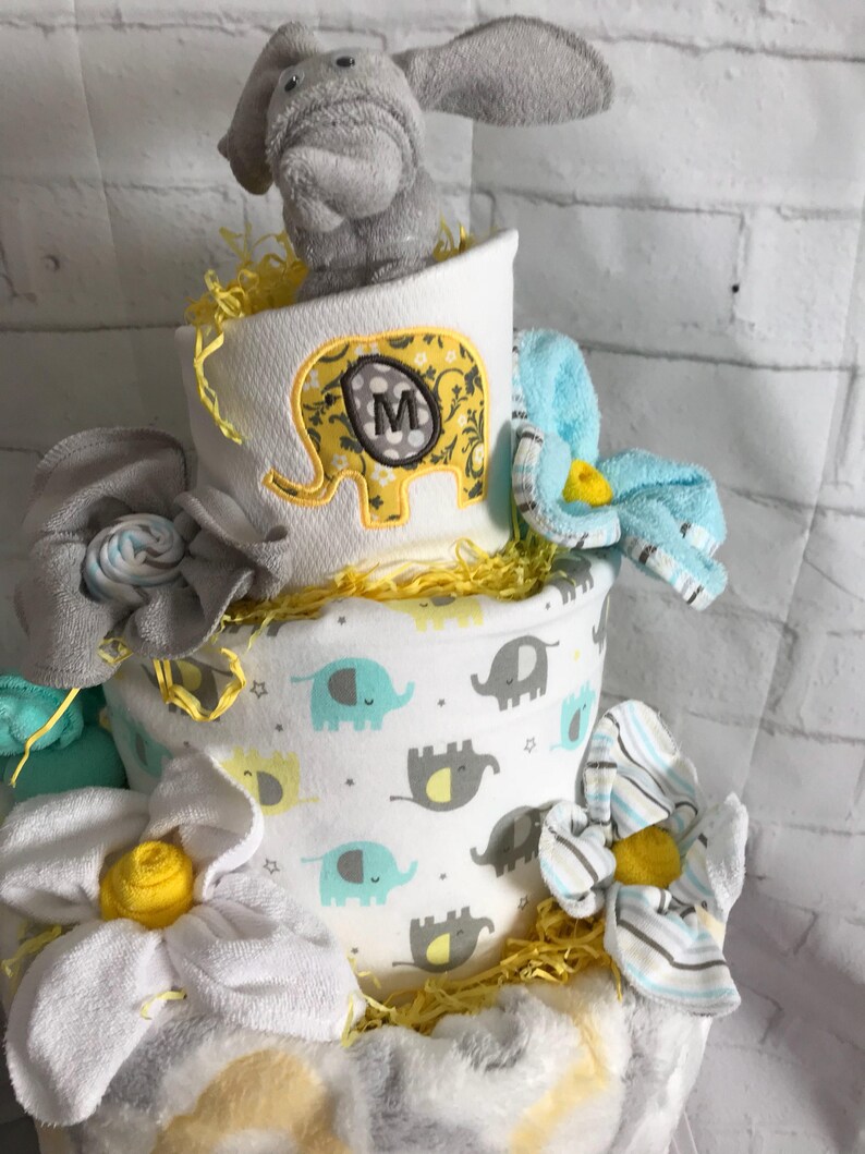Elephant Diaper Cake Yellow Elephant Diaper Cake Yellow and Etsy