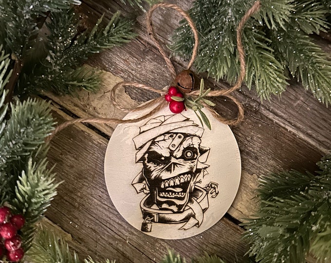 Tribal Eddie Iron Maiden Christmas Ornament Etsy