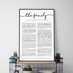 Family Proclamation Print on Premium Paper Cursive Title LDS image 4