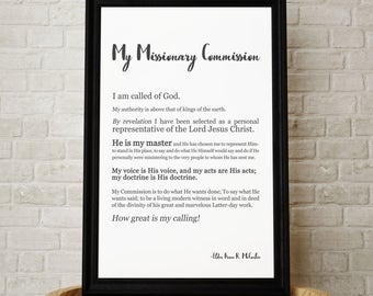 Digital Download: My Missionary Commission- LDS Mormon Missionary