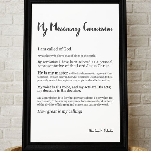 My Missionary Commission LDS Mormon Missionary Print - Etsy