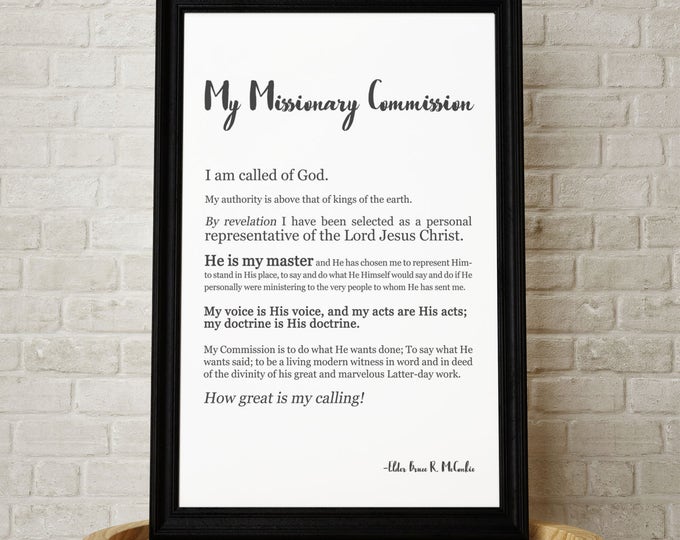 My Missionary Commission- LDS Mormon Missionary Print