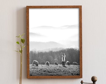 Jesus Printable- Feed My Sheep, Gorgeous Modern Print- Digital Download