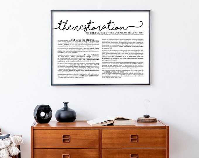 Horizontal Restoration Proclamation Print- on Premium Paper- Cursive