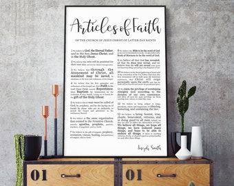 Articles of Faith Print- on Premium Paper- Modern Emphasized Font- LDS