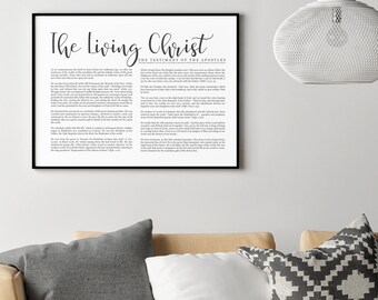 Landscape Living Christ Print- Simplistic Modern Uniform Text- on Premium Paper