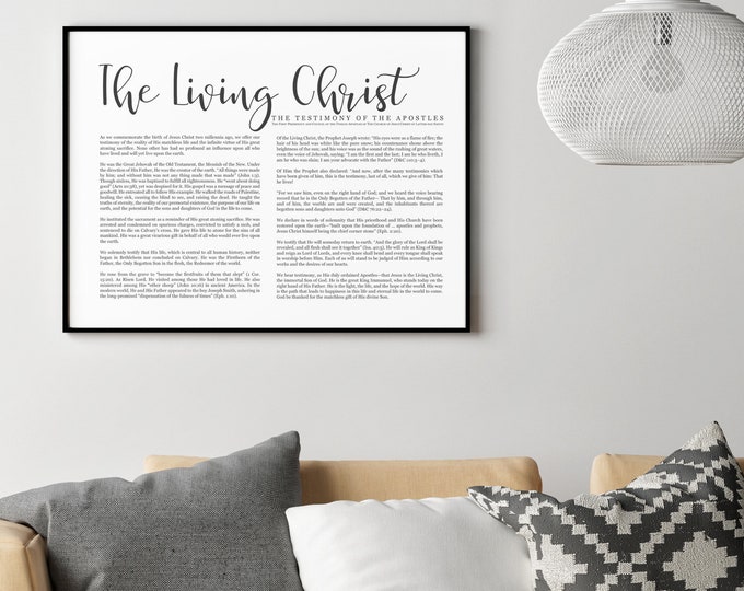 Landscape Living Christ Print- Simplistic Modern Uniform Text- on Premium Paper