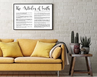 Landscape Articles of Faith Print- Modern Emphasized- Premium Print LDS