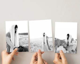 Christ Print Pack 5x7- Black and White- Pack of 4